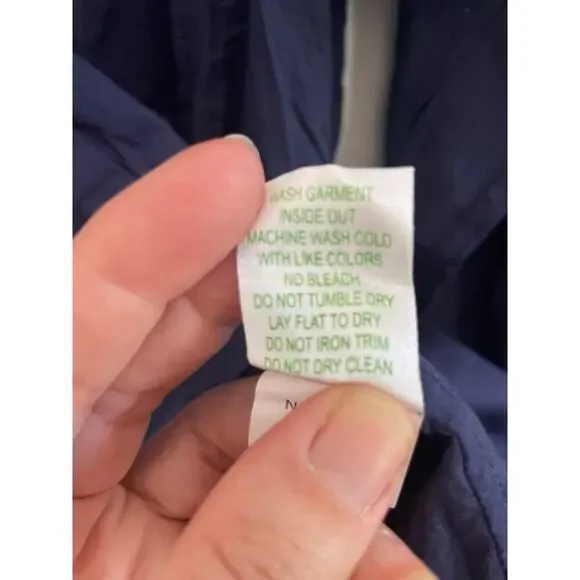 Lilly Pulitzer Navy Cotton Shirt Dress, roll tab sleeves Women’s Large - Picture 8 of 8